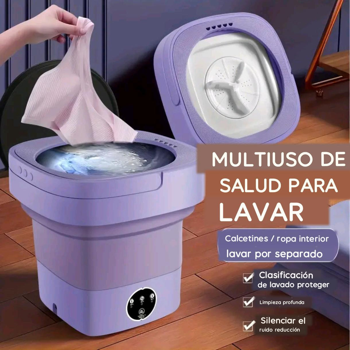 Mini lavadora portátil, lavadora plegable, Limpieza profunda de ropa interior, ropa de bebé y otras prendas pequeñas.