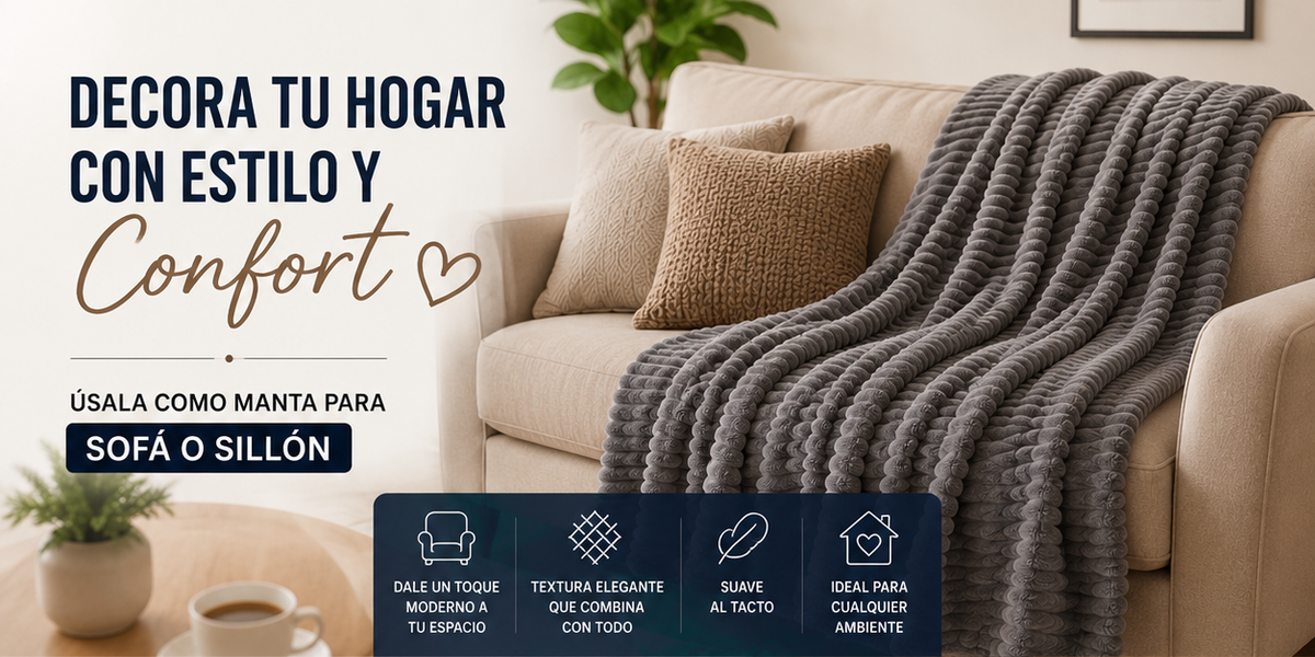 Cobija piel de conejo - decora tu sofá o sillón