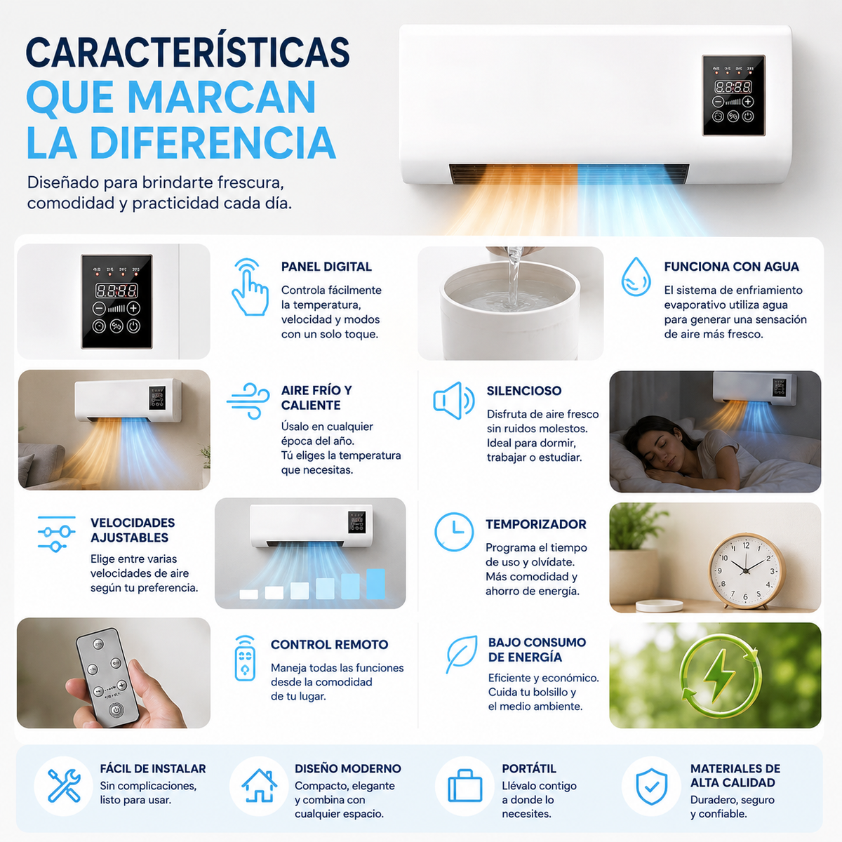 Aire acondicionado Mediano portatil