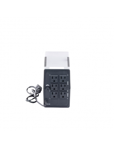 UPS Hikvision DS-UPS600-X vista trasera con las 6 tomas