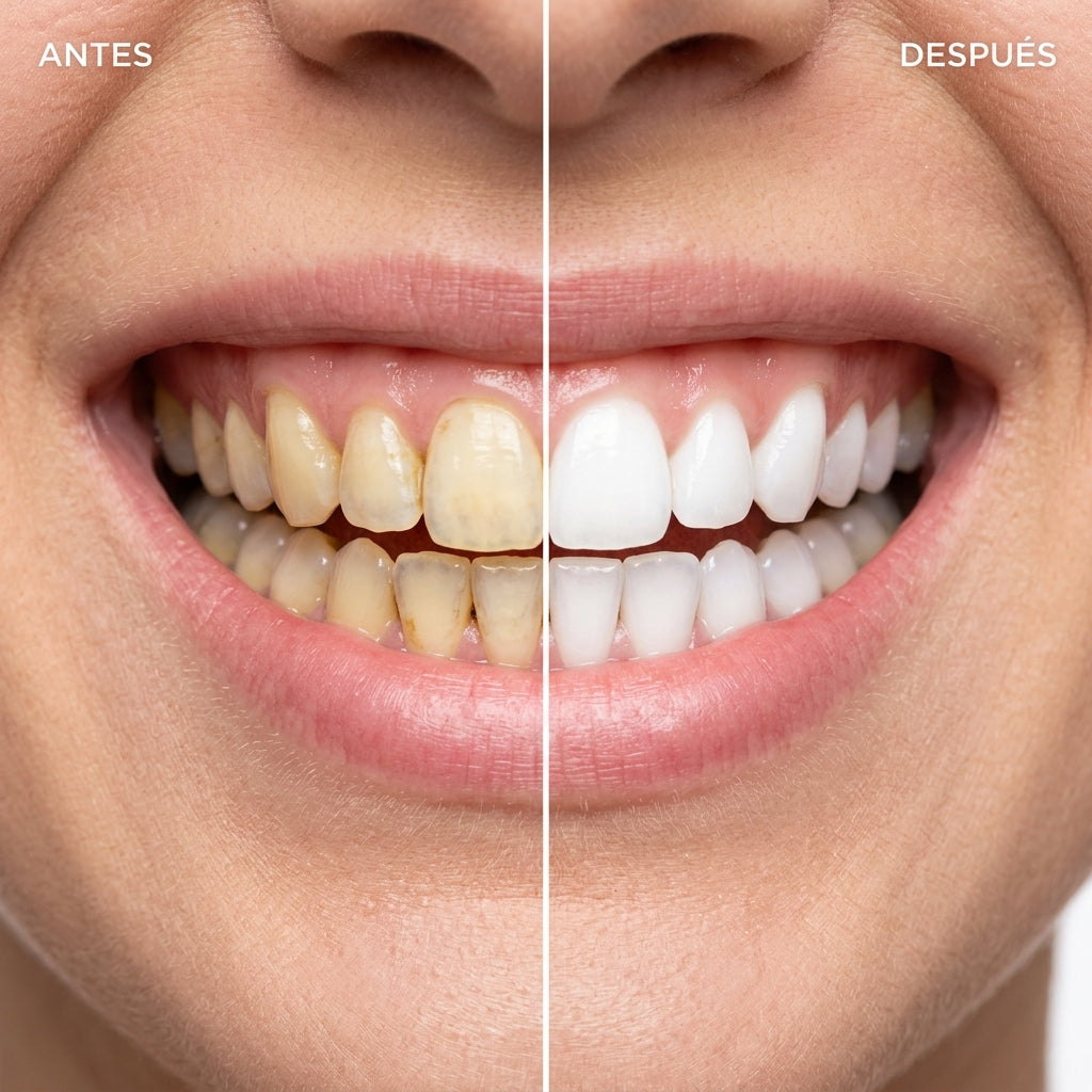 Antes y después blanqueamiento dental
