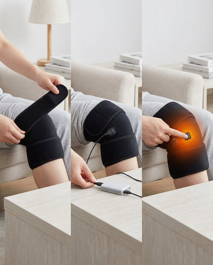 Cómo se usa la rodillera térmica: colocar, conectar al cable USB y encender